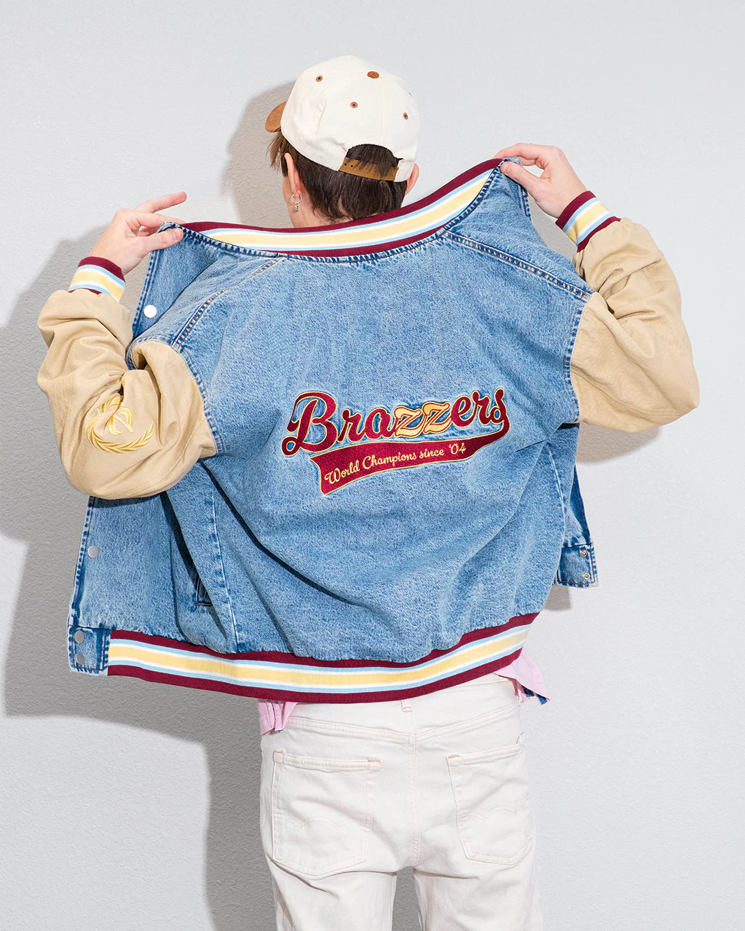 Denim Letterman Jacket - Image 15