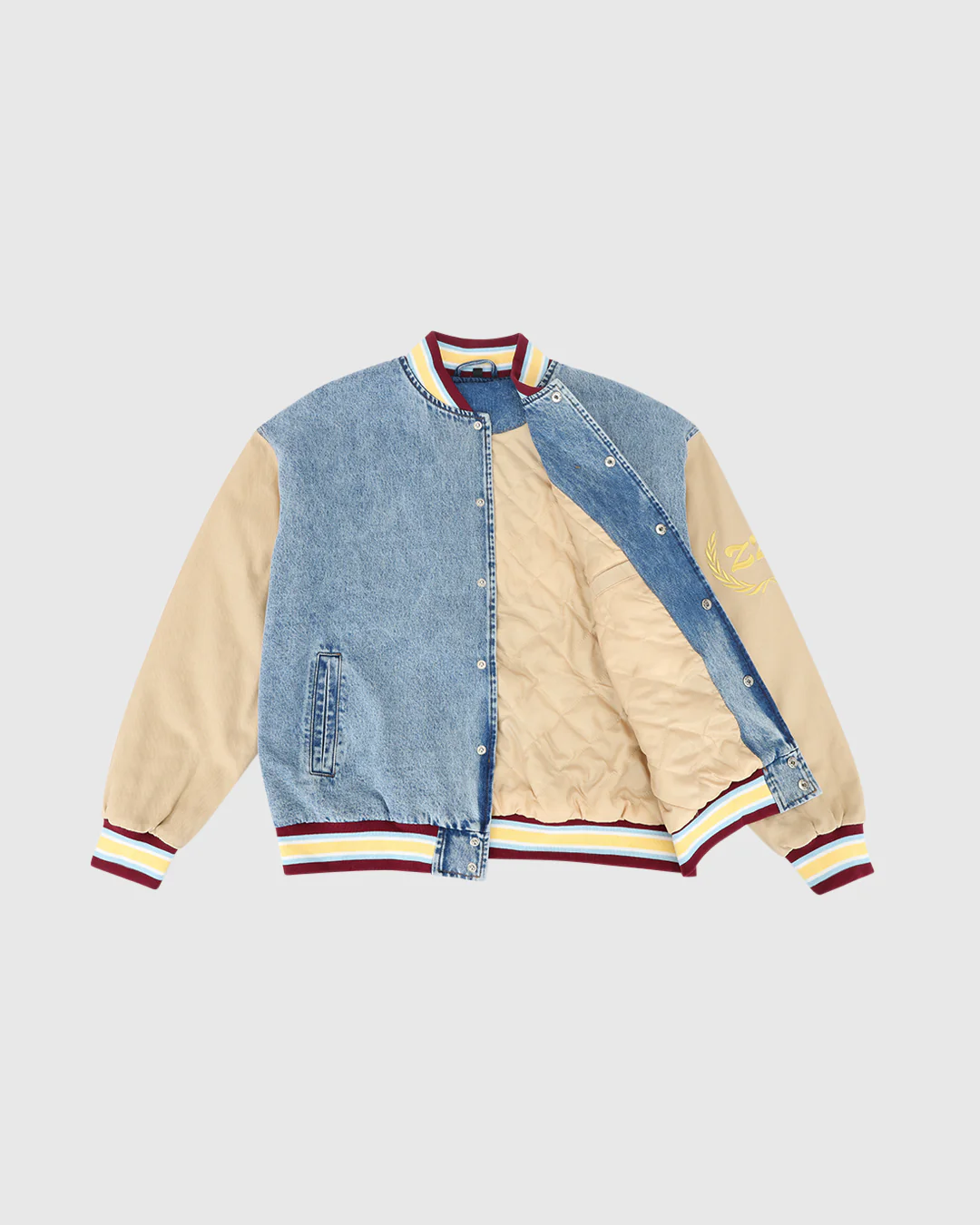 Denim Letterman Jacket - Image 4