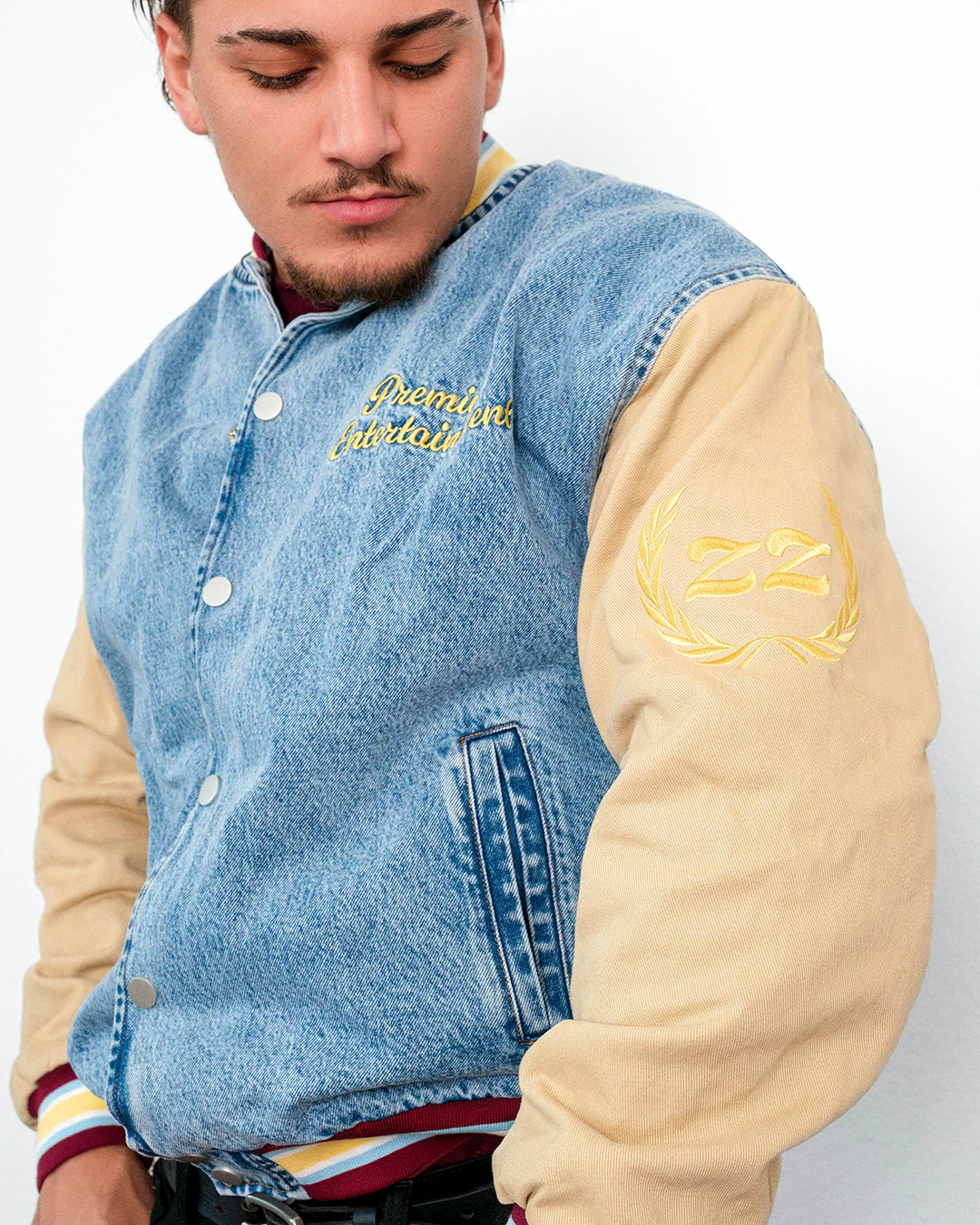 Denim Letterman Jacket - Image 5