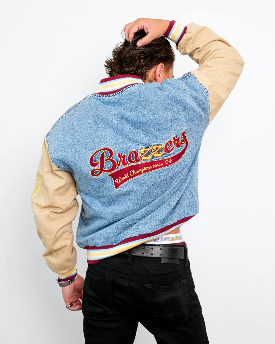Denim Letterman Jacket - Image 6