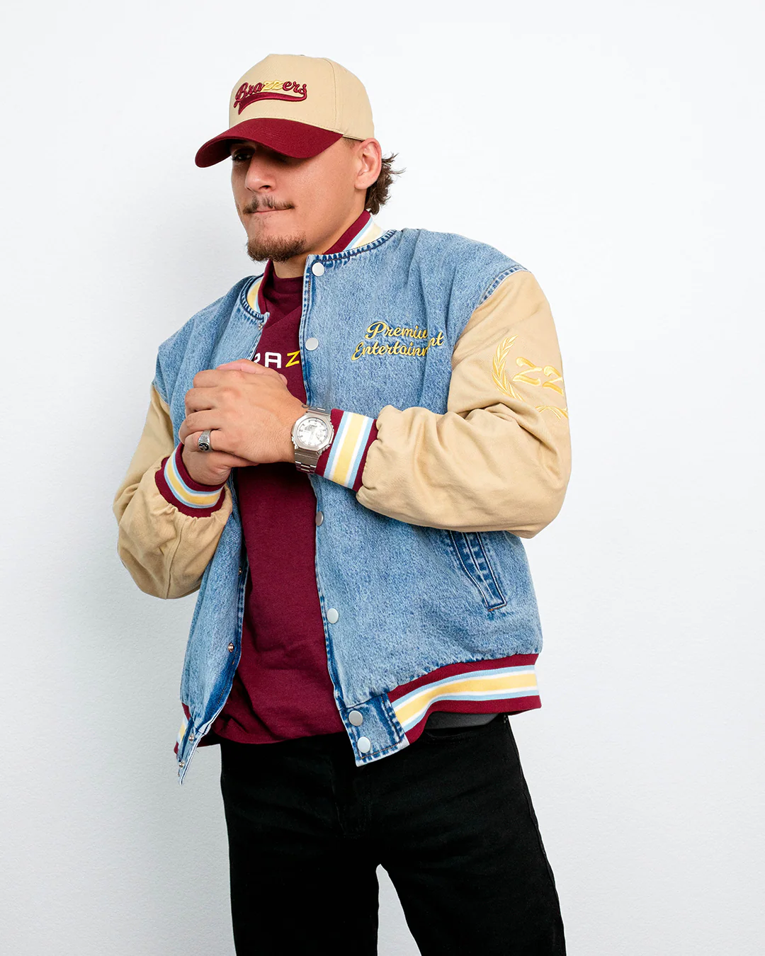 Denim Letterman Jacket - Image 7