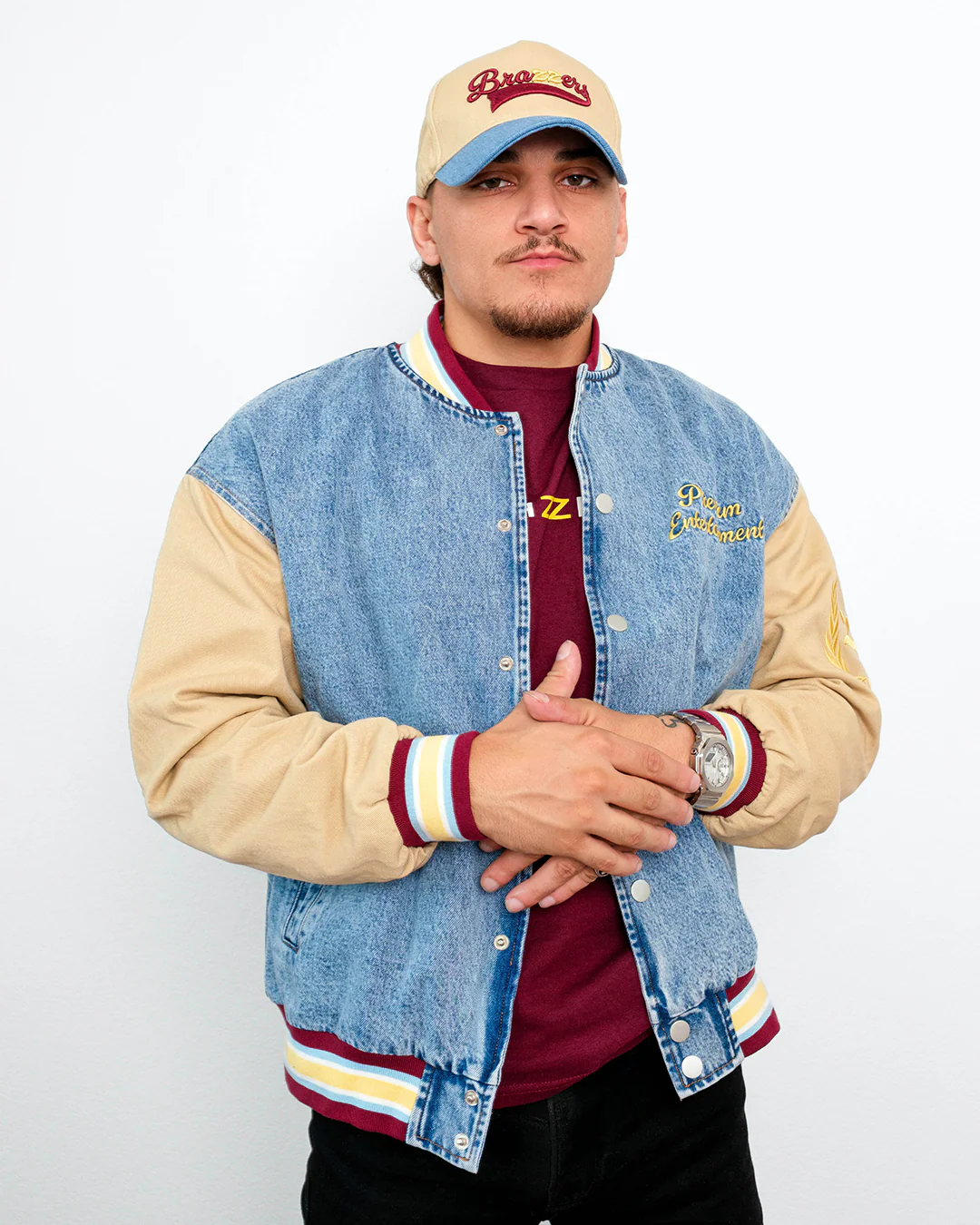 Denim Letterman Jacket - Image 8