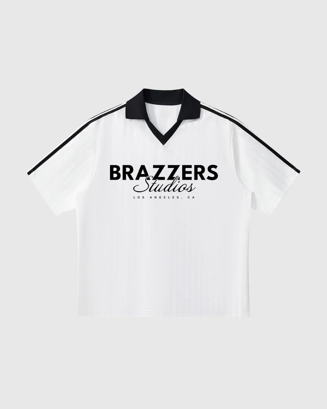 Collared Striped Brazzers Studios Soccer Jersey - Image 3