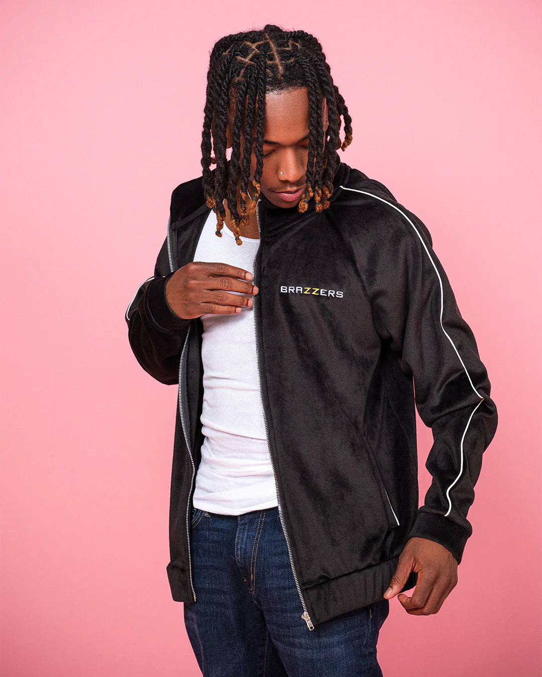 Double Face Velvet Zip-Up Jacket - Image 9