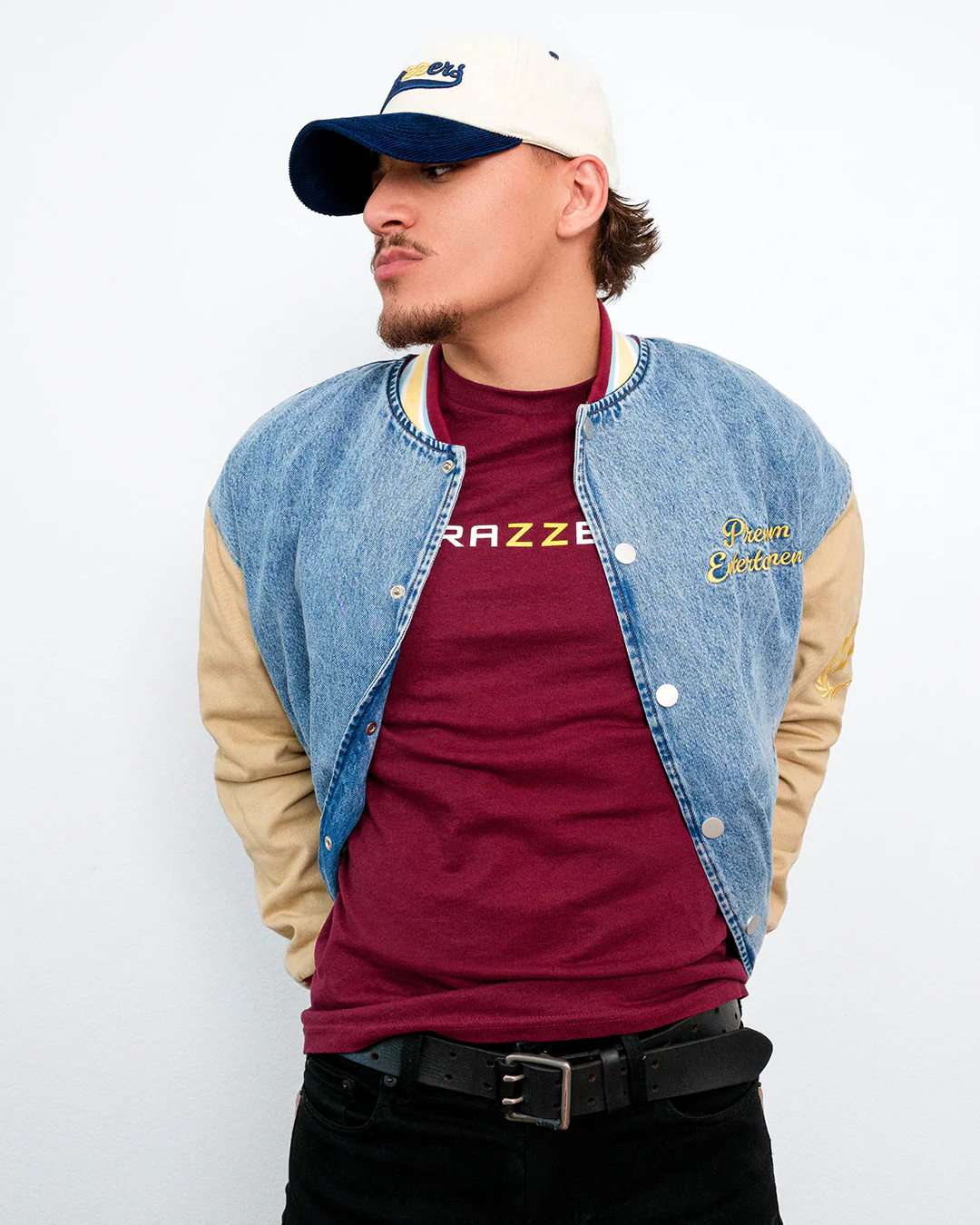 Denim Letterman Jacket - Image 11