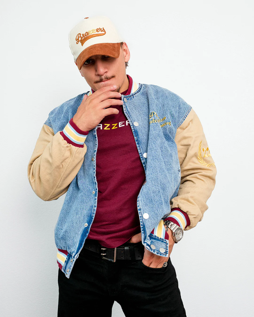 Denim Letterman Jacket - Image 9