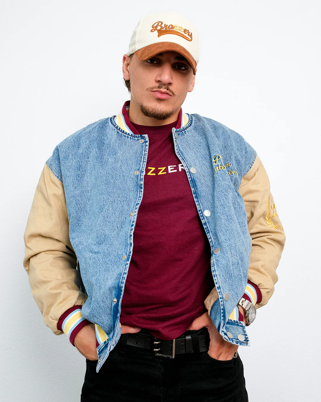 Denim Letterman Jacket - Image 12